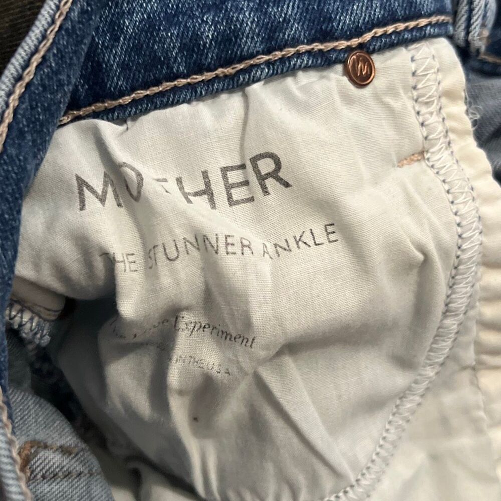 Mother The Stunner Ankle The Love Experiment Denim Jeans size 24 Stretch - Picture 4 of 6